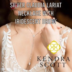 NWOT SILVER CLAUDIA LARIAT Y NECKLACE IRIDESCENT DRURSY KENDRA SCOTT WEDDING